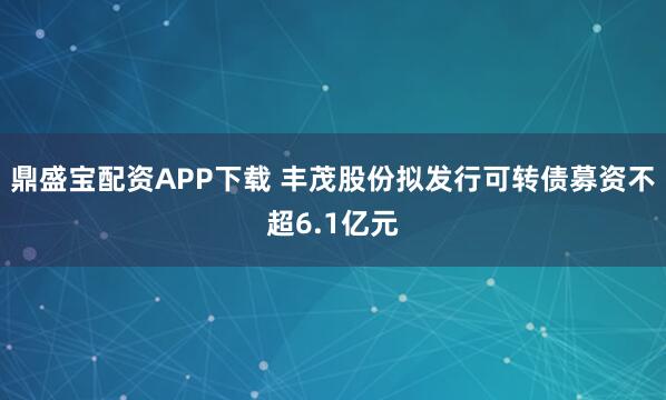 鼎盛宝配资APP下载 丰茂股份拟发行可转债募资不超6.1亿元