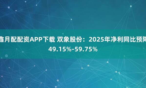 鑫月配配资APP下载 双象股份：2025年净利同比预降49.15%-59.75%